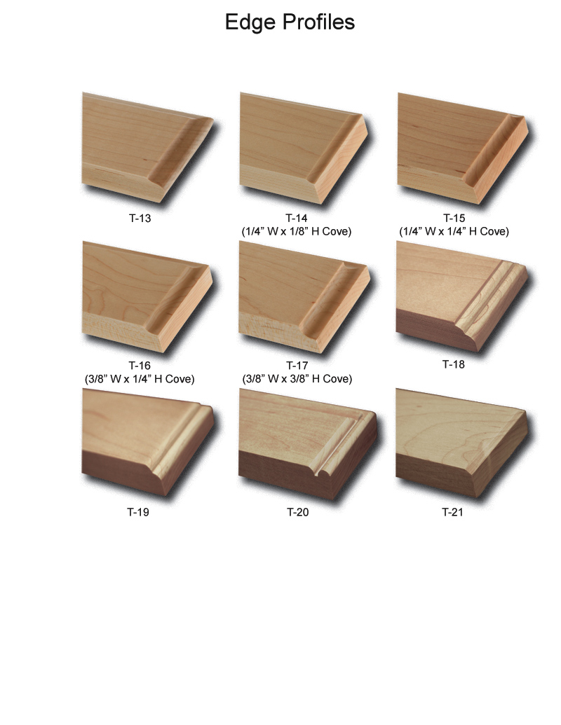 TNT Cabinet Door Details for Edge Profiles