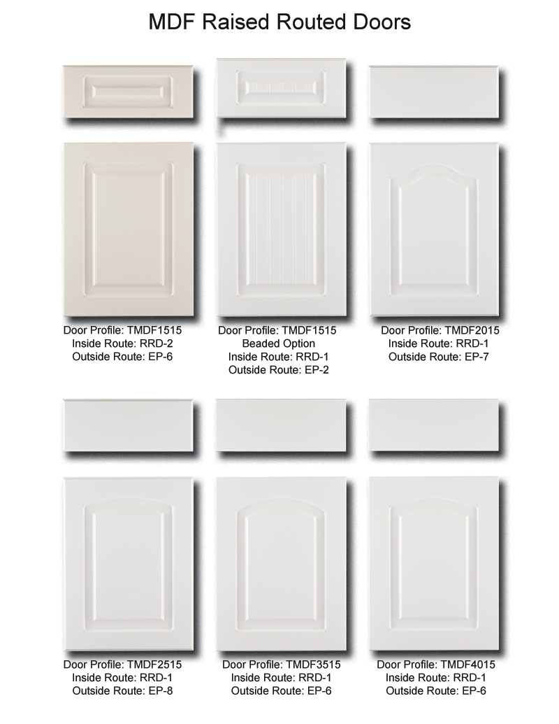 TNT Cabinet Door Details for MDF Raised Routed Doors